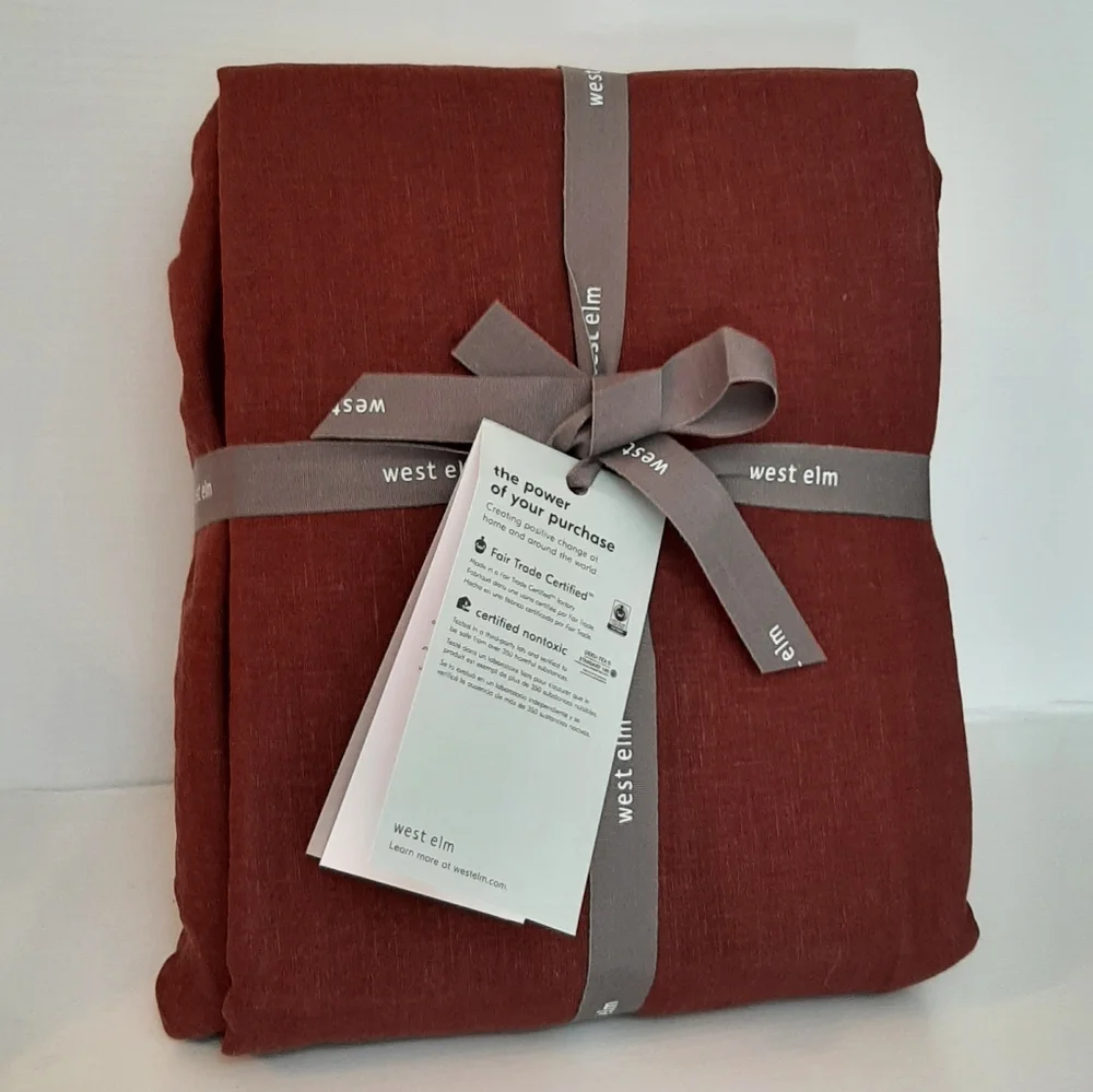 West Elm European Flax Linen King Sheet Set
